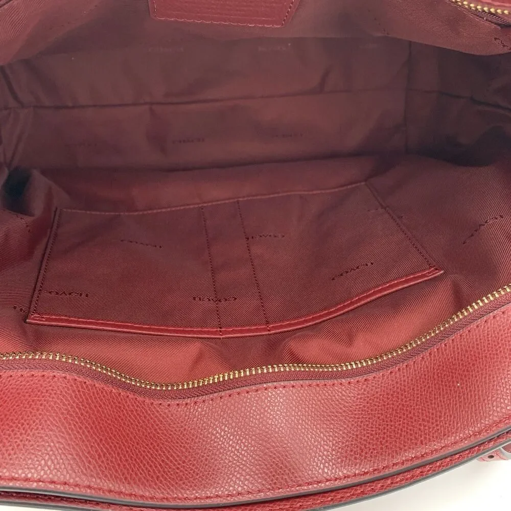 Coach red leather